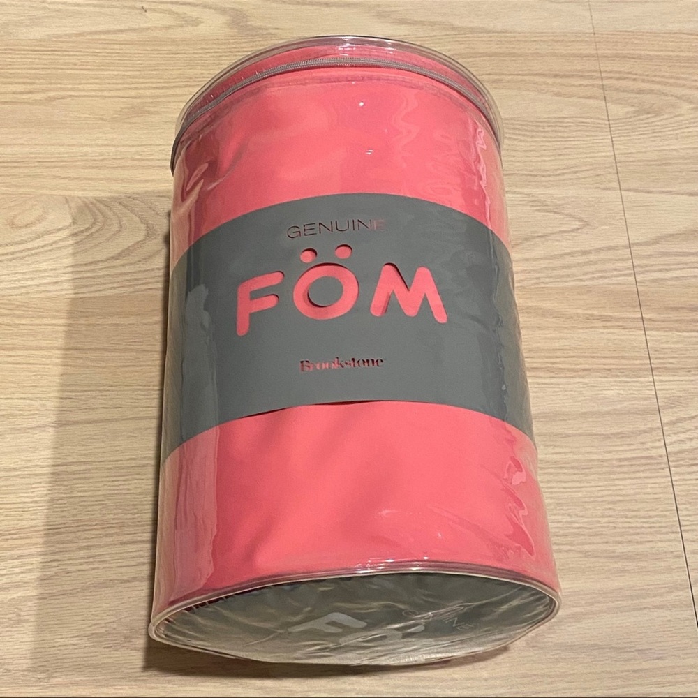 Brookstone Fom Squishy Tube Pillow PINK Microbead Plush Nylon Foam 13” X 8”